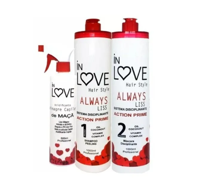 Always Liss Progressive Brush Action Prime Hair Restructuring Kit 3 Itens - In Love