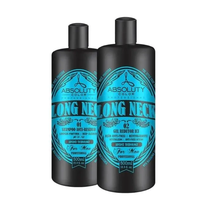 Long Neck Ice Men's Hair Anti Frizz Treatment Kit 2x500ml - Absoluty Color