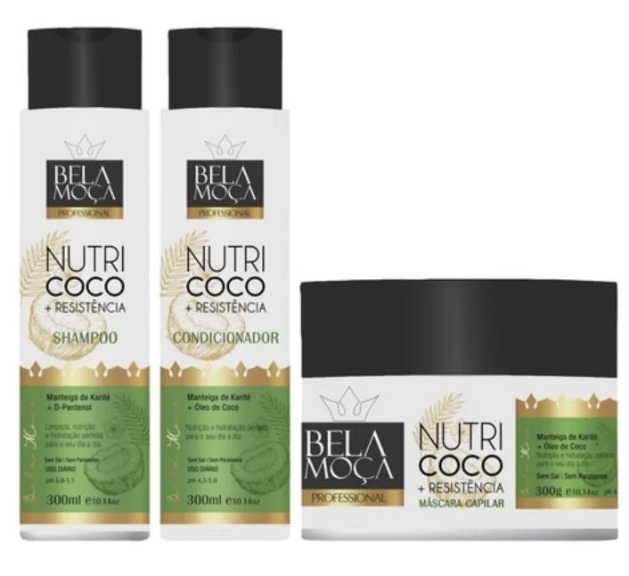 Coco Nutri Resistance Karité D-Panthenol Hair Treatment Kit 3x300 - Bela Moça