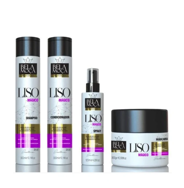 Liso Mágico Magic Smooth Home Care Hair Treatment Kit 4x300 - Bela Moça