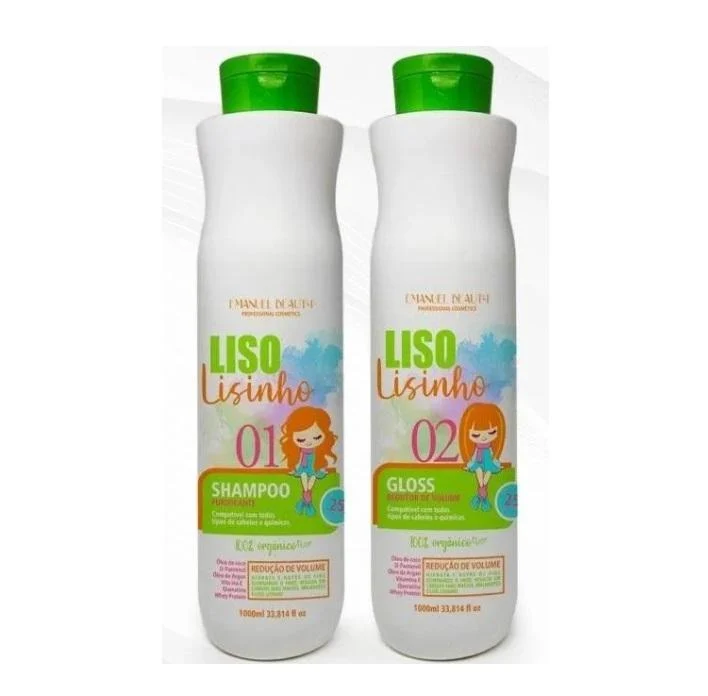 Liso Lisinho Progressive Volume Reducer Treatment Brush 2x1L - Emanuel Beauty
