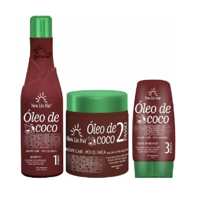 Coconut Oil Post Progressive Home Care Treatment Kit 3 Itens - New Liss Hair
