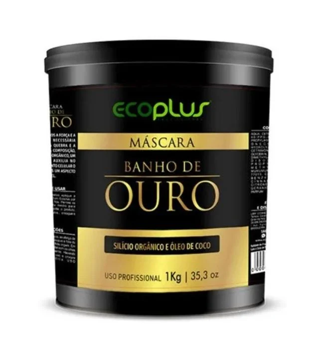 Professional Gold Bath Cream Organic Silicon Coconut Oil Mask 1Kg - Ecoplus