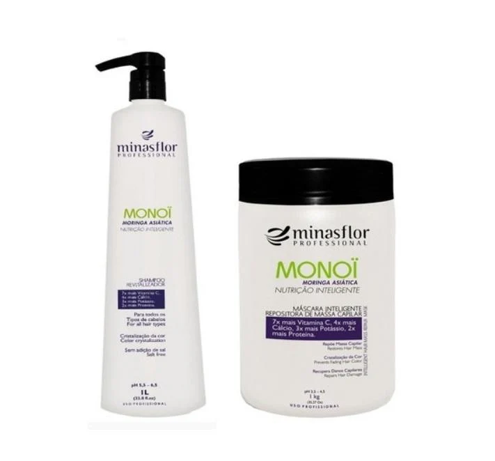 Monoi Asian Moringa Hair Mass Replenisher Revitalizing Kit 2x1 - Minas Flor