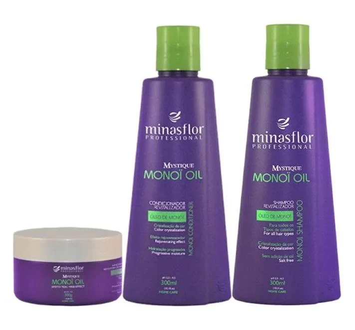 Mystique Monoi Oil Home Care Replenishing Treatment Kit 3x300 - Minas Flor