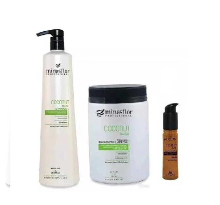 Coconut Mix Oils Post Chemistry Nourishing Treatment Kit 3 Itens - Minas Flor