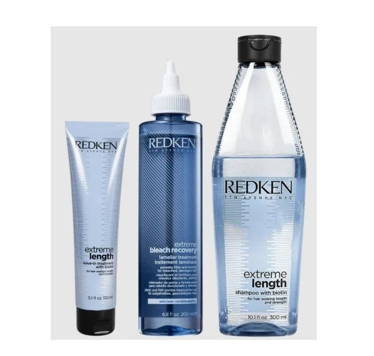 Blond Damaged Fine Hair Extreme Length Bleach Recovery Kit 3 Itens - Redken