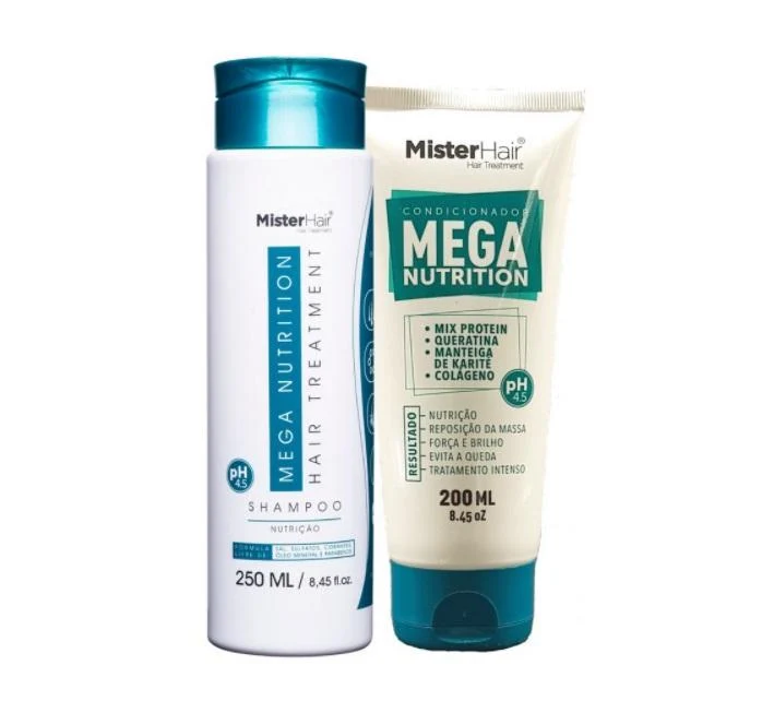 Mega Nutrition Collagen Panthenol Keratin Treatment Kit 2 Itens - Mister Hair