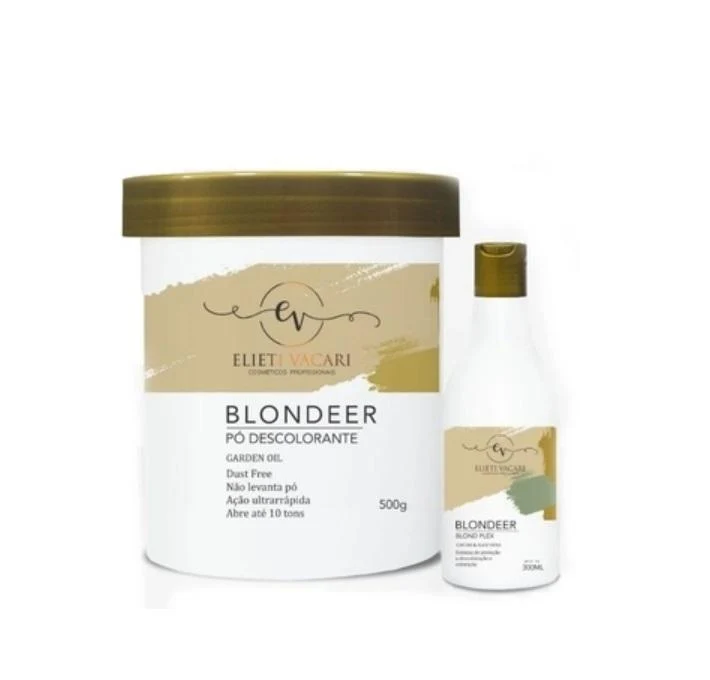 Coloring Powder + Blond Plex Discoloration Bleaching Kit 2 Itens - Elieti Vacari