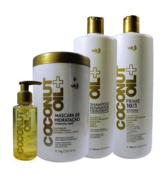 Coconut Organic Oil Argan Ojon Macaúba 10 in 1 Treatment Kit 4 Itens - Widi Care