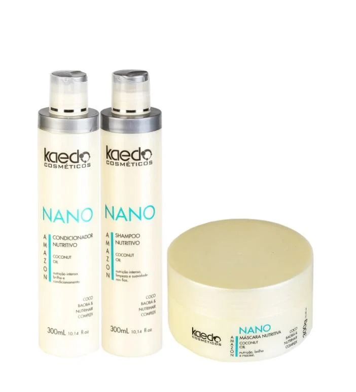 Nourishing Shine Softness Nano Amazon Coconut Oil Hair Kit 3 Itens - Kaedo