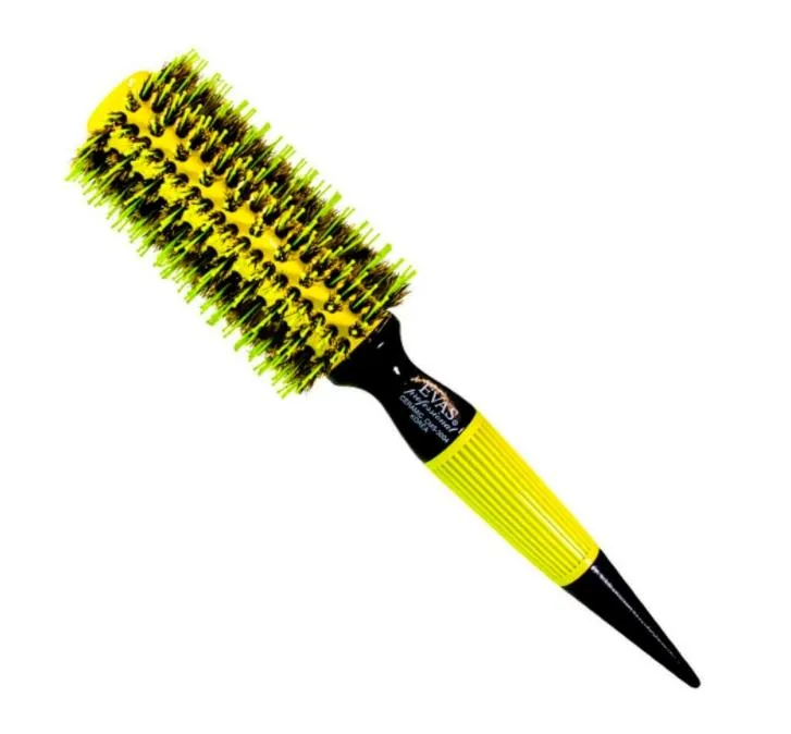 Professional Ceramic Wooden Hair Brush Natural/Nylon Bristles CMS 3004 - Evas