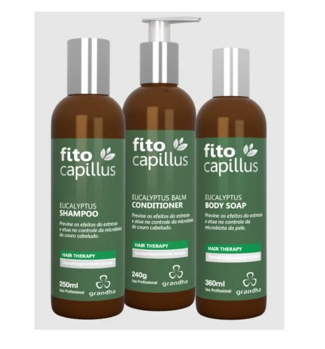 Eucalyptus Fito Capillus Bergamot Camphor Eucalyptus Therapy 3 Itens - Grandha