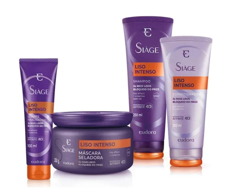 Siàge Intense Smooth Sealing Anti Frizz Creatine 4D Treatment 4 Itens - Eudora