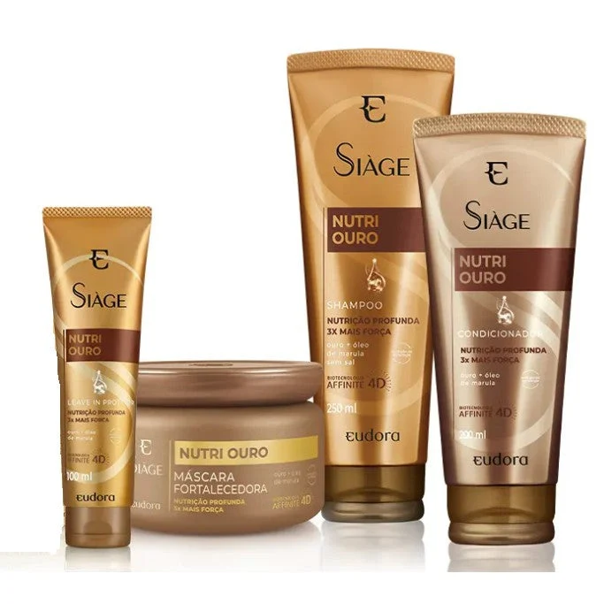 Siàge Nutri Ouro Gold 3x Strenght 4D Deep Nourishing Treatment 4 Itens - Eudora