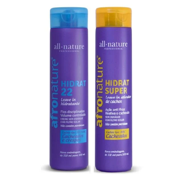 Afro Hidrat 22 Moisturizer Definition Curly Hair Leave-In Kit 2x300 - All Nature