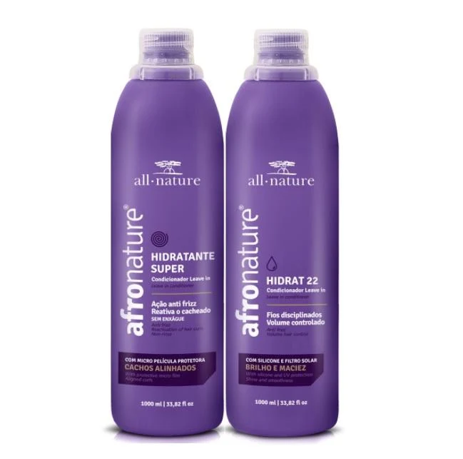 Afro Hidrat 22 Curly Wavy Hair Moisturizer Anti Frizz Kit 2x1000ml - All Nature