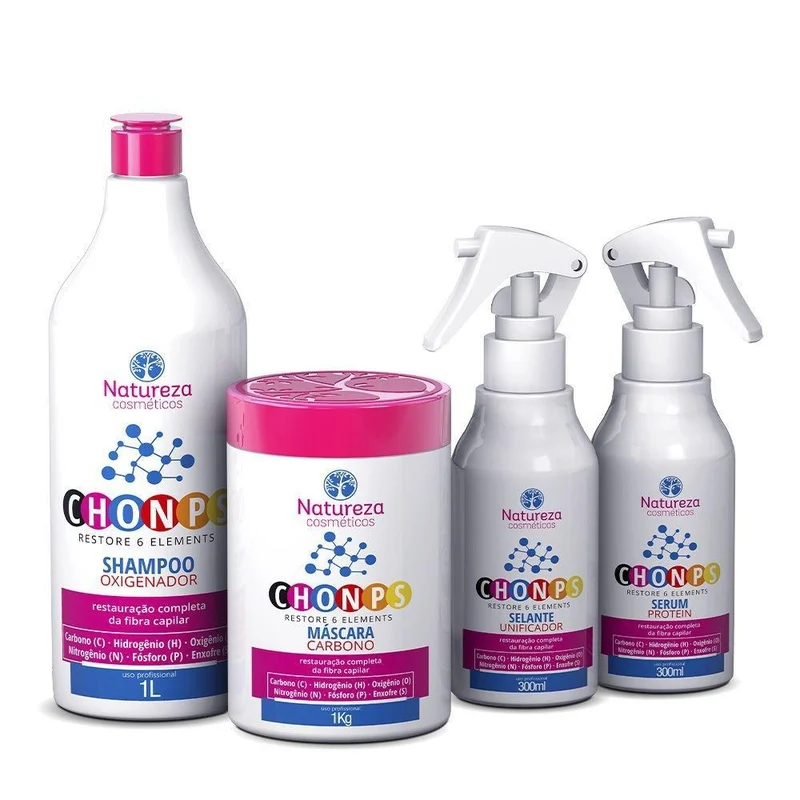 Chomps Hair Fiber Restoration 6 Elements Treatment 4 Prod. - Natureza Cosmetics