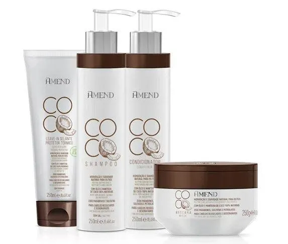 Coconut Oil Butter Moisturizing Hydration Softness Treatment Kit 4 Prod. - Amend