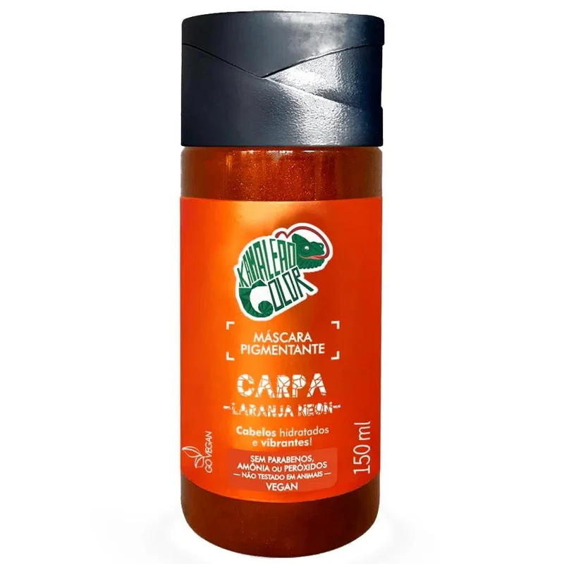 Brazilian Carpa Neon Orange Tinting Pigment Vegan Mask 150ml - Kamaleão Color