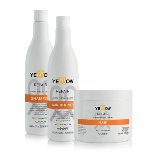 Reconstructor Treatment Almond Protein Cocoa Keratin Repair Kit 3x500 - Yellow
