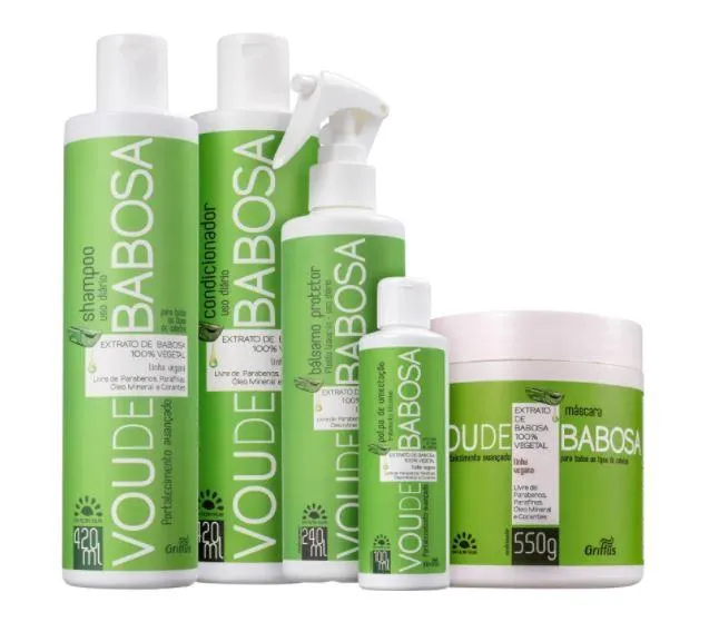 Vou De Babosa Aloe Vera Extract Vegan Daily Treatment Kit 5 Products - Griffus