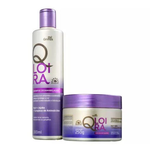 QLoira Anti Yellow Açaí Jojoba Blonde Gray Hair Treatment Kit 2 Products - Griffus