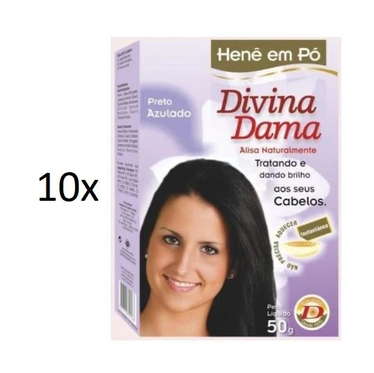 Lot of 10 Henê Bluish Blue Black Powder Henna Straightening 50g - Divina Dama