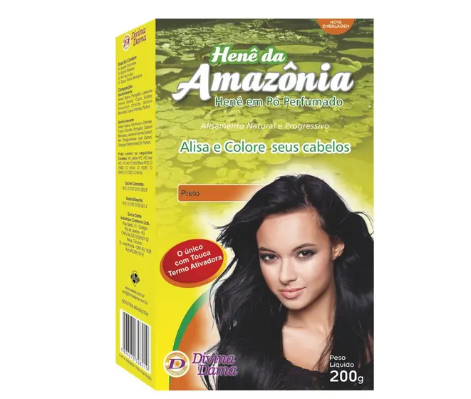Perfumed Black Henê Powder Straightening Dyeing Henna 200g - Divina Dama