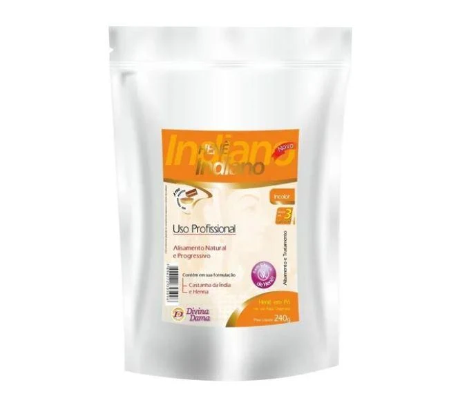 Indian Henê Colorless Smelless Powder Straightening Henna 240g - Divina Dama