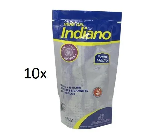 10x lot Jaborandi Henê Gel Indian Medium Black Straightening 180g - Divina Dama