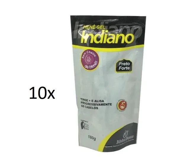 10x lot Jaborandi Henê Gel Indian Strong Black Straightening 180g - Divina Dama
