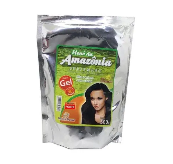 Amazon Henê Gel Strong Black Straightening Henna Keratin 500g - Divina Dama