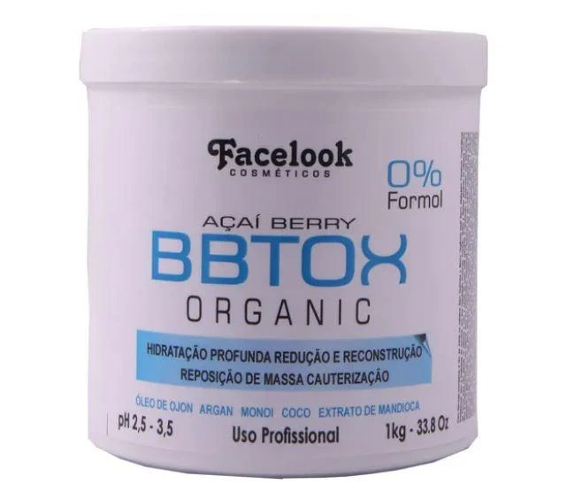 Organic White BBtox Açaí Berry 0% Formol Cauterization Mask 1Kg - Facelook