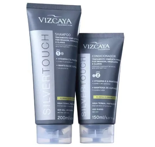 Silver Touch White Gray Blond Vitamin E Panthenol Cupuaçu Kit 2 Prod. - Vizcaya