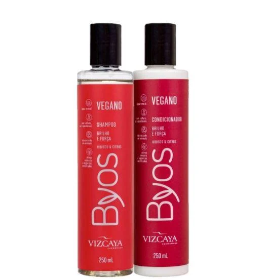 Byos Brightness Strength Hibiscus Apple Extract Patchouli Oil Kit 2x250ml - Vizcaya