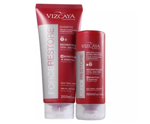 Force Restore 14 Benefits Keratin Collagen Thermal Water Kit 2 Products - Vizcaya