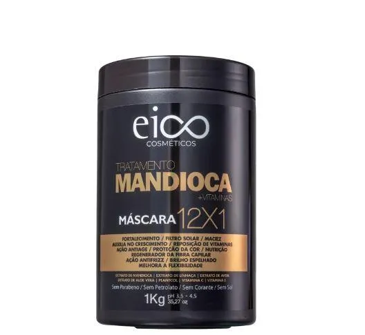 Cassava Manioc 10x1 Treatment Moisturizing Anti Aging & Frizz Mask 1Kg - Eico