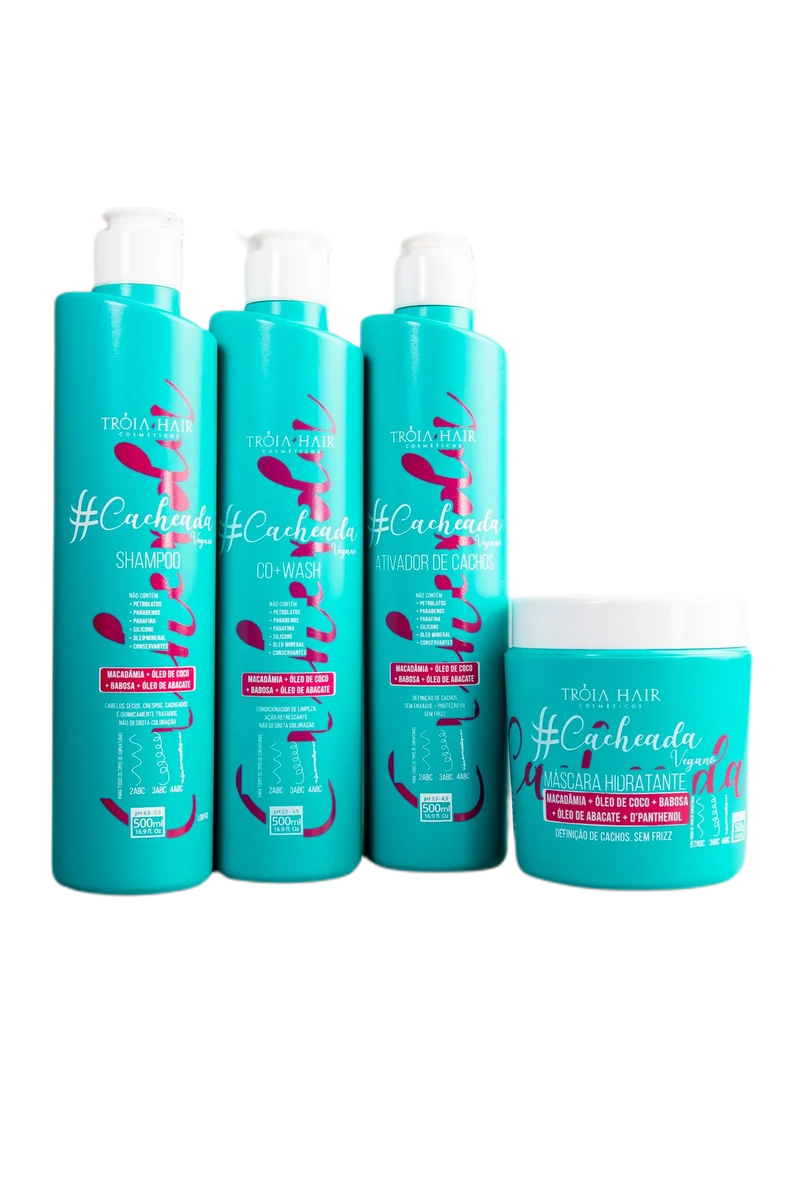 Cacheada Maintenance Home Care Curly Hair Vegan Moisturizing 4x500 - Troia Hair