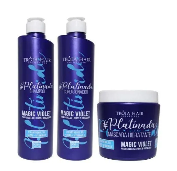 Magic Violet Platinum Maintenance Home Care Blond Hair Kit 3x500 - Troia Hair
