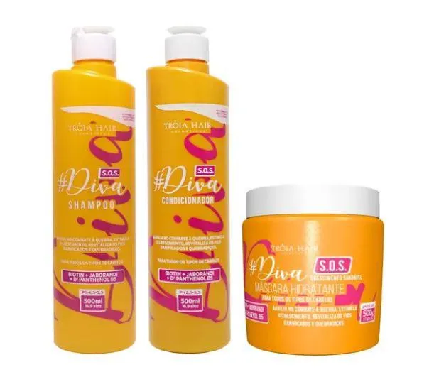 SOS Diva Maintenance Home Care D'Panthenol Biotin Jaborandi 3x500 - Troia Hair