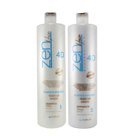 Plastic of Wires Brazilian Blowout Smoothing Coconut Oil 4D Kit 2x1L - Zen Hair