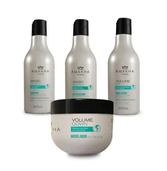 Magic Curly Volume Modeling Maintenance Home Care Kit 4 Products - Amakha