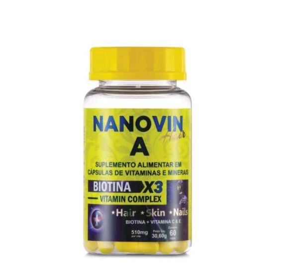 Nanovin A Hair Supplement Biotin 3x Vitamin Complez 60 Capsules - Nanovin A