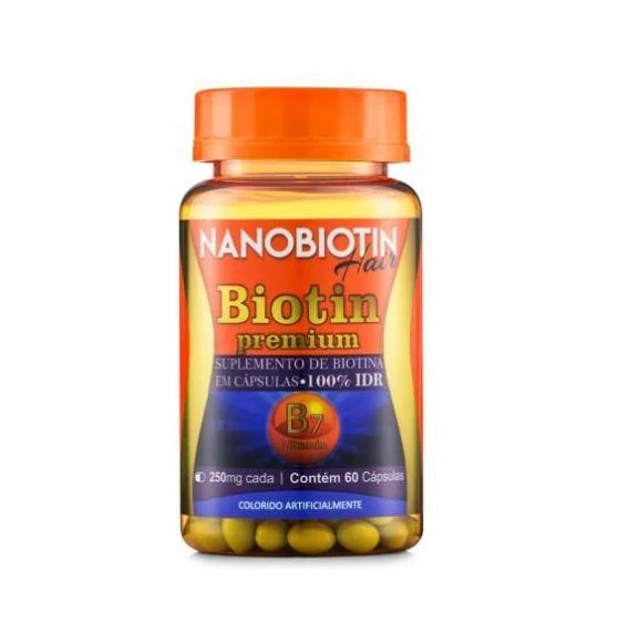 Nanobiotin Premium Biotin B7 Vitamin Supplement 60x250mg Caps. - Nanovin A