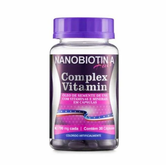 Nanobiotin A Hair Supplement Complex Vitamin 30x700mg Caps. - Nanovin A
