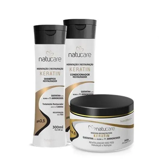 Natucare Keratin Home Care Restore Revitalization Treatment Kit 3x300 - Natumaxx