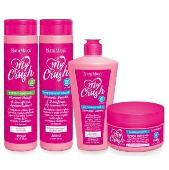 My Crush 6 Benefits Low Poo Vegetable Oils Treatment Kit 4x300 - Natumaxx