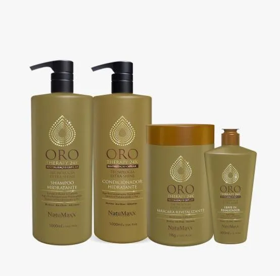 Oro 24K Therapy 12 Oils Biotin Silicones Bio Elixir Kit 4 Products - Natumaxx
