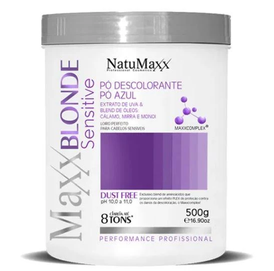 MaxxBlonde Sensitive Dust Free 8 Tones Blue Bleaching Powder 500g - Natumaxx